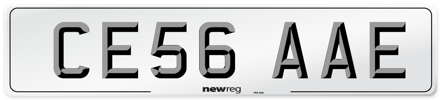 CE56 AAE Number Plate from New Reg